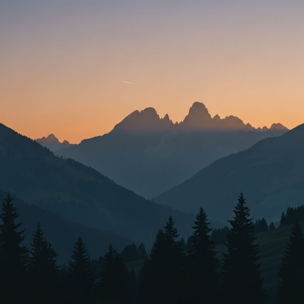 Alpine landscape at rest time